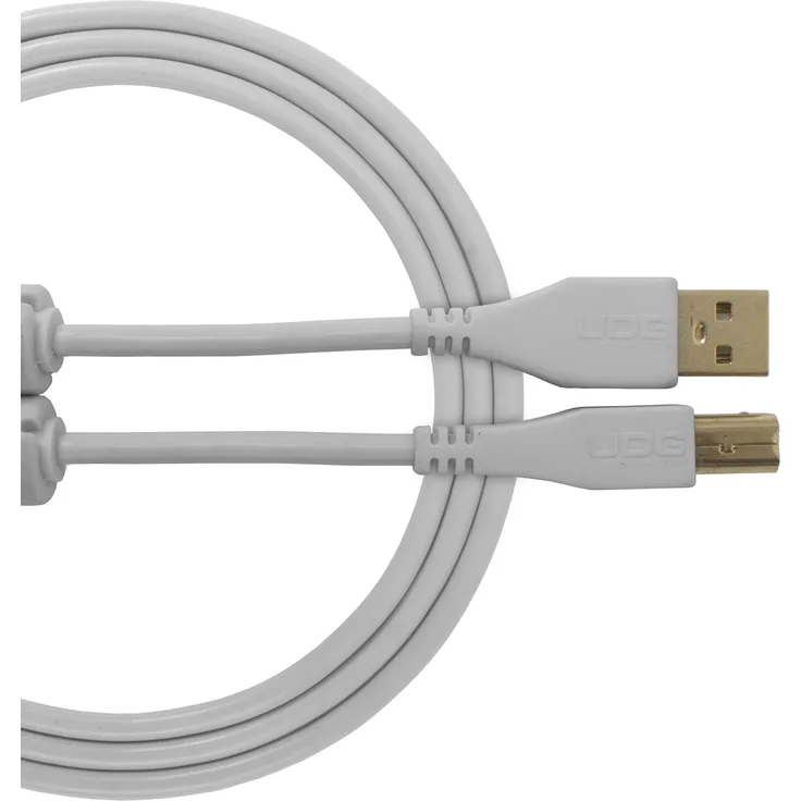 UDG Kabel USB 2.0 (A-B) gerade weiß, 1 m Audio optimiertes UDG Ultimate Audiokabel für DJs und Produzenten zur Maximierung ihrer Leistung