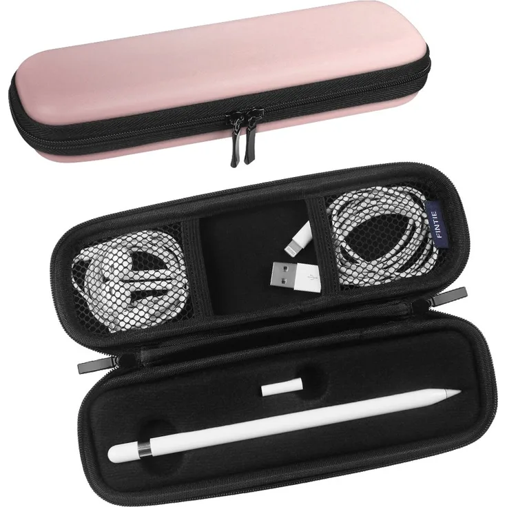 Fintie Apple Pencil Hülle - Premium Kunstleder Tasche Stiftschlaufe Stift Schleife Schutzhülle Etui Sleeve Cover Pouch mit integriertem Ablagefach und Halter für Apple iPad Pro Pencil, Roségold
