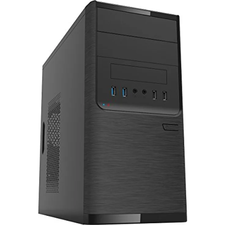 UNYKAch Dark Shadow Tower Schwarz 500 W - Computer-Gehäuse (Tower, PC, Metall, SGCC, Schwarz, Micro ATX, 14 cm)