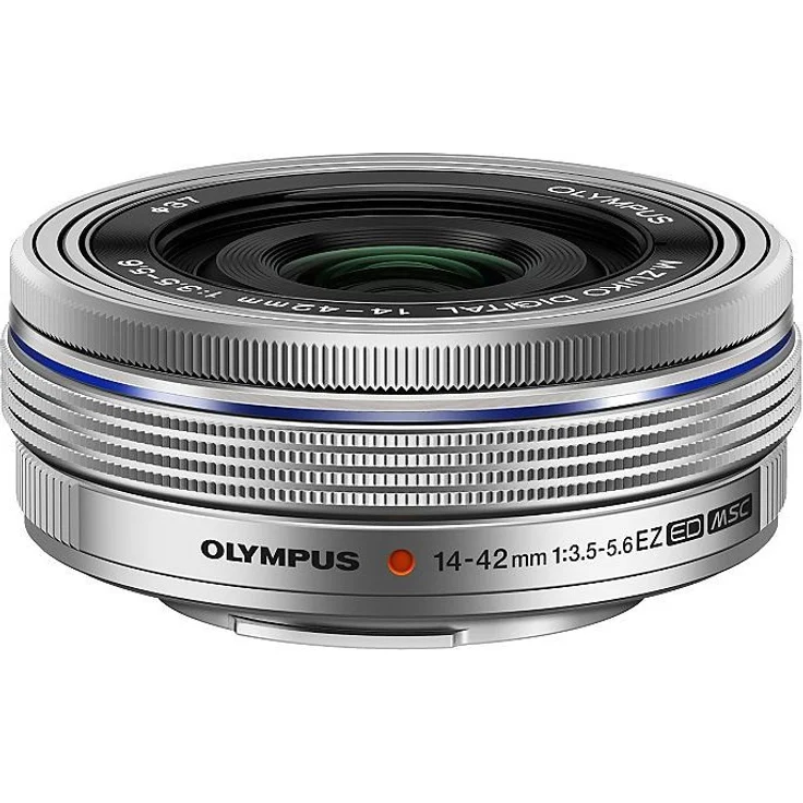 Olympus M.Zuiko Digital 14-42mm F3.5-5.6 EZ Objektiv, Standardzoom, geeignet für alle MFT-Kameras (Olympus OM-D und PEN Modelle, Panasonic G-Serie), silber – Bild 1