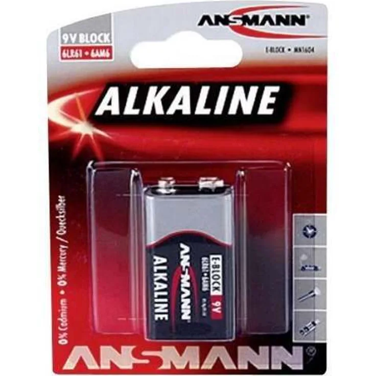 ANSMANN RED 1515-0000 9V Block Alkaline Batterie 1er Pack