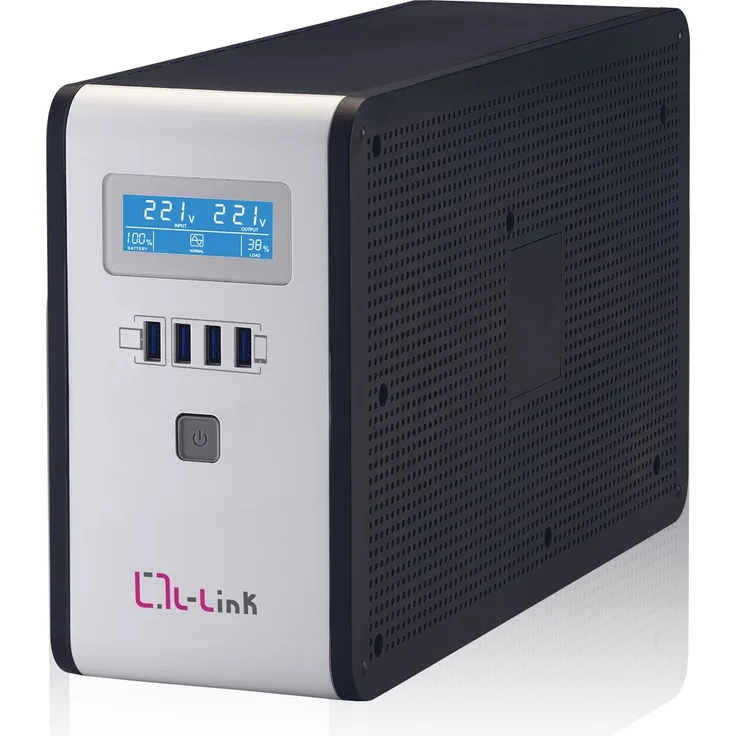 L-Link Sai 1600 VA Interactive System-Netzteil mit LCD-Display, Schwarz