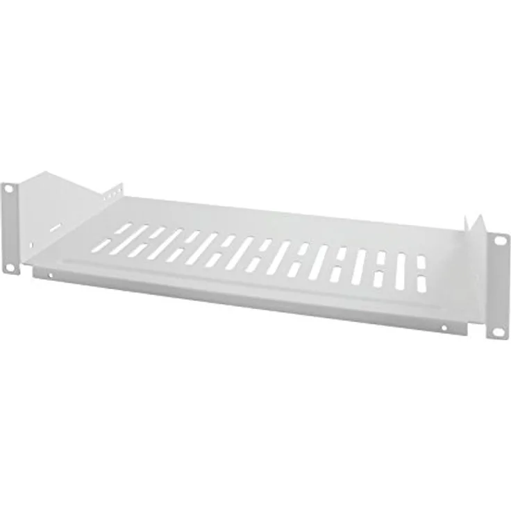 LogiLink SF2C35G - 19'' Einschubfach (2 HE) für Stand-, Serverschränke mit mind. 360mm Tiefe, max. 25kg Tragkraft, Grau