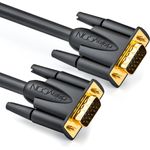 deleyCON 1m VGA Kabel 15pol - S-VGA Monitorkabel / D-Sub-Stecker / 1080p Full HD / 3-fach geschirmt / Knickschutz / vergoldete Kontakte / Schwarz