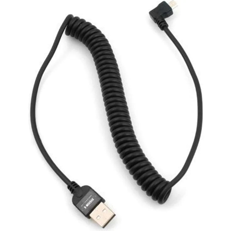 System-S Micro USB Kabel Ladekabel Datenkabel 90° Winkelstecker Winkel gewinkelt Spiralkabel 50-135 cm