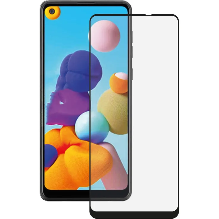 Full Screen Displayschutzglas für Galaxy A21s transparent