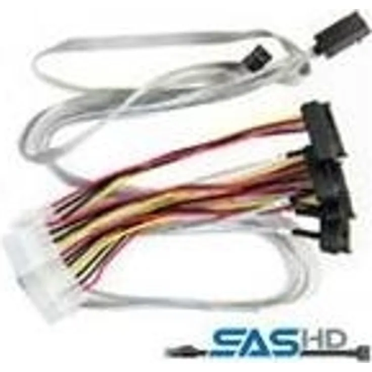 Microsemi Adaptec - Internes SAS-Kabel - mit Sidebands - SAS 6Gbit/s - 4-Lane - 4x Mini SAS HD (SFF-8643) (M) bis interne Stromversorgung, 4-polig, interne SAS, 29-polig (SFF-8482) - 80 cm (2280100-R)