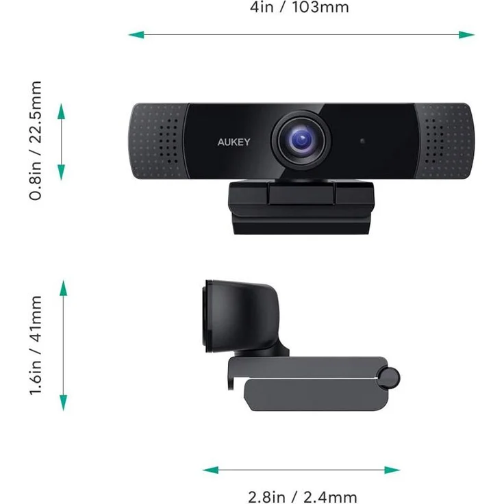 AUKEY PC-LM1E - Web-Kamera - Farbe - 2 MP - 1920 x 1080 (PC-LM1E) – Bild 4