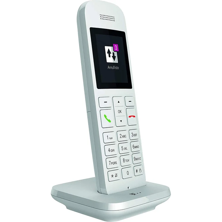 Telekom Speedphone 12 schnurloses Festnetztelefon, zur Nutzung an aktuellen Routern mit integrierter DECT-CAT-iq Schnittstelle (z.B. Speedport, Fritzbox), 5 cm Farbdisplay, VoIP-Telefon, weiß – Bild 3