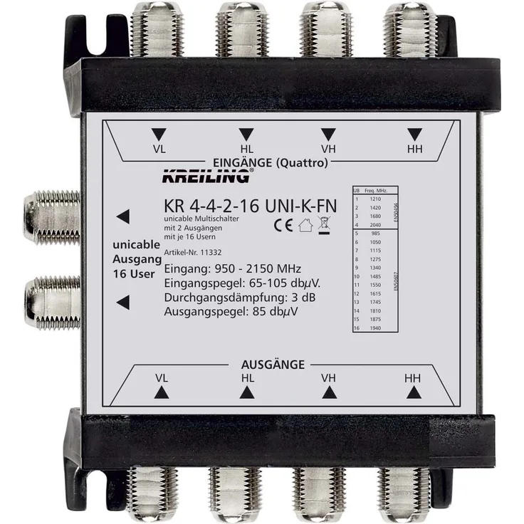 KREILING Unicable Multischalter KR 4-4-2-16 UNI-K-FN
