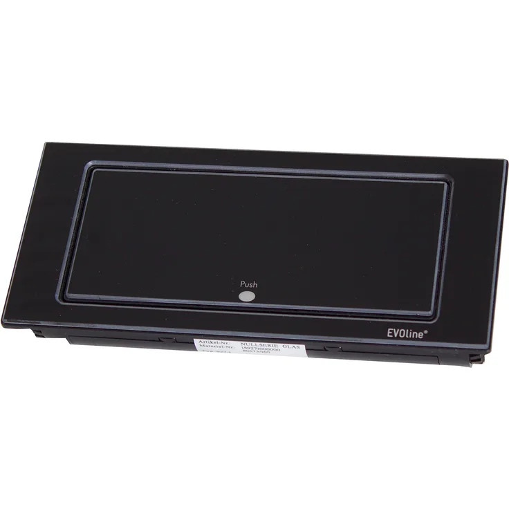 Schulte 1592 7100 1700 EVOline Backflip, 2 Schukosteckdosen, 1 STK. USB-Charger, Glas schwarz