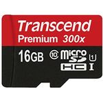 Transcend TS16GUSDCU1 Class 10 Premium microSDHC 16GB Speicherkarte UHS-I