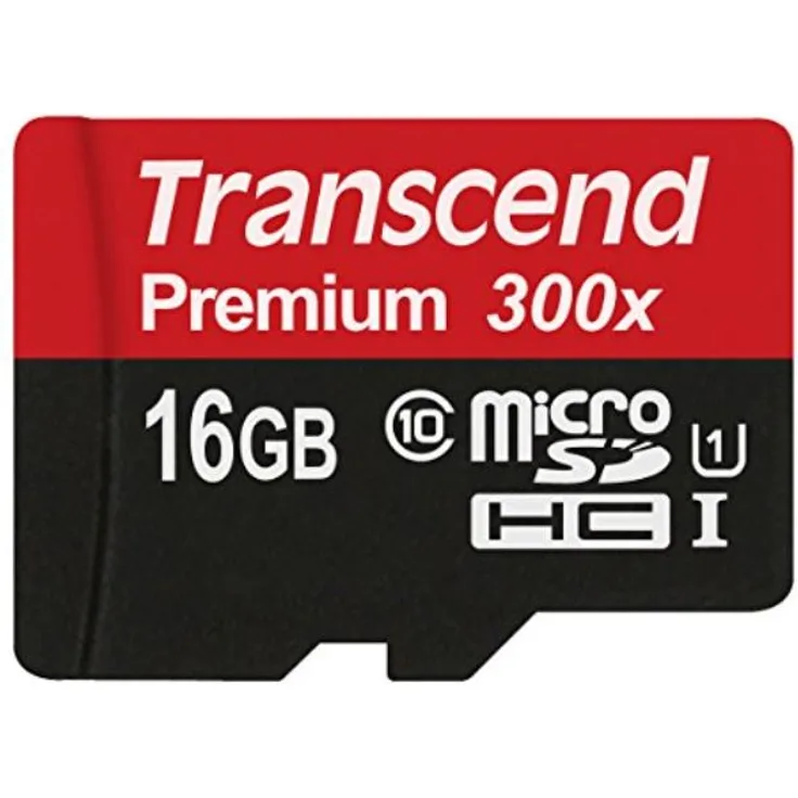 Transcend TS16GUSDCU1 Class 10 Premium microSDHC 16GB Speicherkarte UHS-I