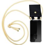 cadorabo Handykette für Huawei MATE 20 in CREME BEIGE, Silikon Necklace Umhänge Hülle mit Gold Ringen, Kordel Band Schnur und abnehmbarem Etui Schutzhülle