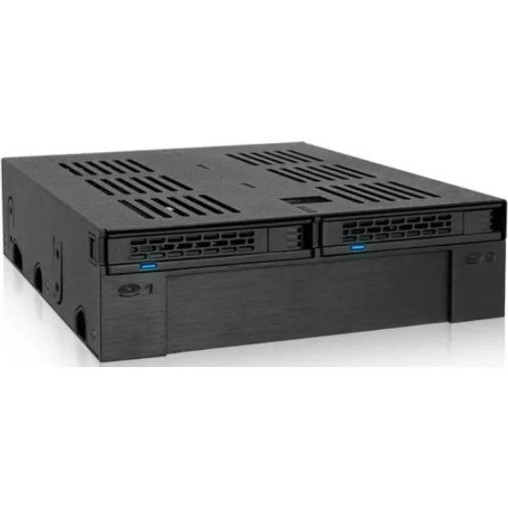 ICY DOCK Wechselrahmen für 2X 2,5 Zoll (6,4cm) SATA-SAS SSD-HDD und 1x 3,5 Zoll (8,9cm) Gerät ExpressCage MB322SP-B