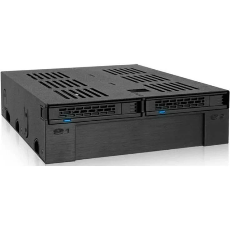 ICY DOCK Wechselrahmen für 2X 2,5 Zoll (6,4cm) SATA-SAS SSD-HDD und 1x 3,5 Zoll (8,9cm) Gerät ExpressCage MB322SP-B – Bild 1