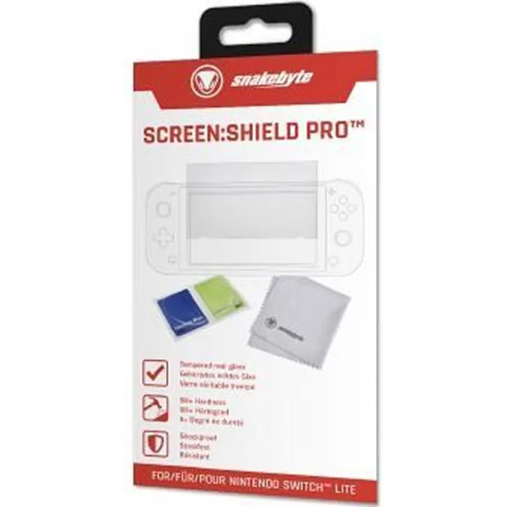 snakebyte SCREEN:SHIELD PRO - Displayschutzfolie perfekt angepasst an die Nintendo Switch Lite - extrem belastbar und kratzfest dank 9H Härtegrad