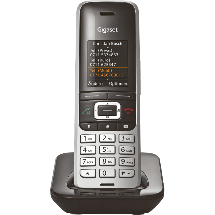 Gigaset S850HX Schnurloses DECT-Telefon zum Anschluss an vorhandene DECT-Basis, Mobilteil mit Ladeschale, Headsetanschluss, Freisprechfunktion, platin-schwarz – Bild 3