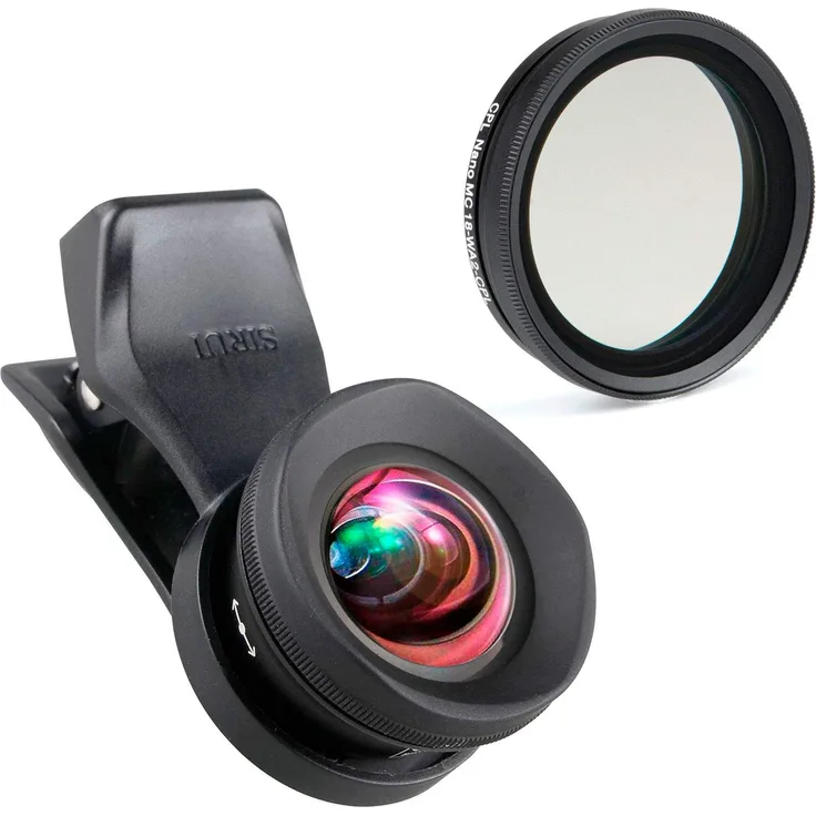 SIRUI 18-WA2+18-WA2-CPL Weitwinkel-Vorsatzobjektiv 18mm mit Polfilter für Smartphones