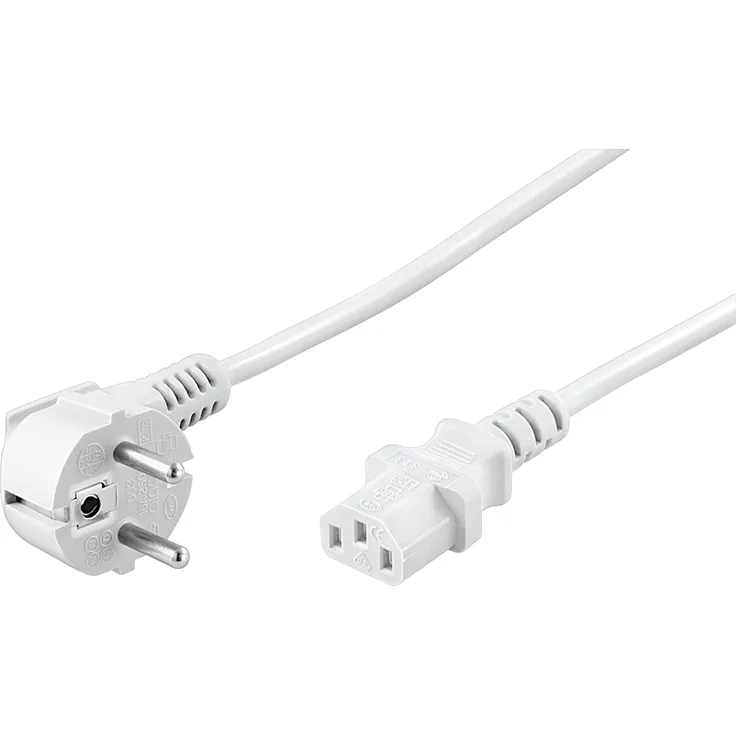 Wentronic Netzkabel abgewinkelter (Schuko auf IEC 320 C13) 3m weiß