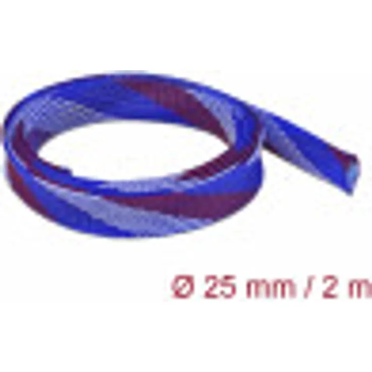 Delock Geflechtschlauch dehnbar 2 m x 25 mm blau-rot-weiß