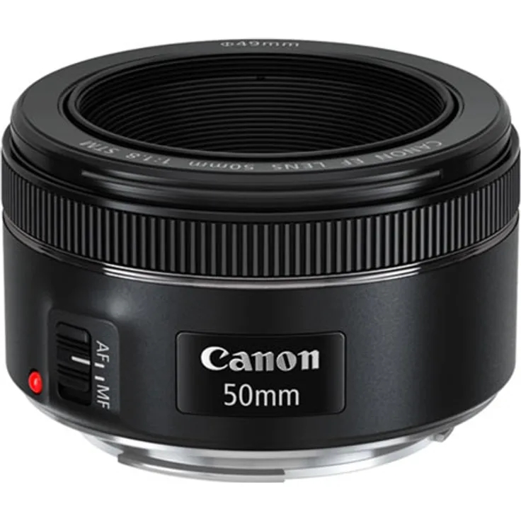 Canon Objektiv EF 50mm Brennweite F1.8 STM Fokussierung (58mm Filtergewinde) schwarz