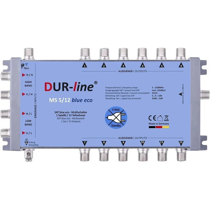 DUR-line MS 5/12 blue eco Multischalter ohne Strom/Netzteil