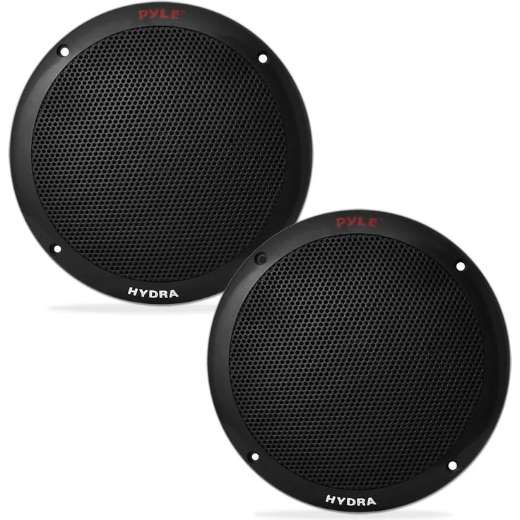 Pyle Wasserdichte Lautsprecher 6 1/2 Zoll-Dual-Cone Marine, Schwarz, PLMR605B Einbau-Lautsprecher schwarz