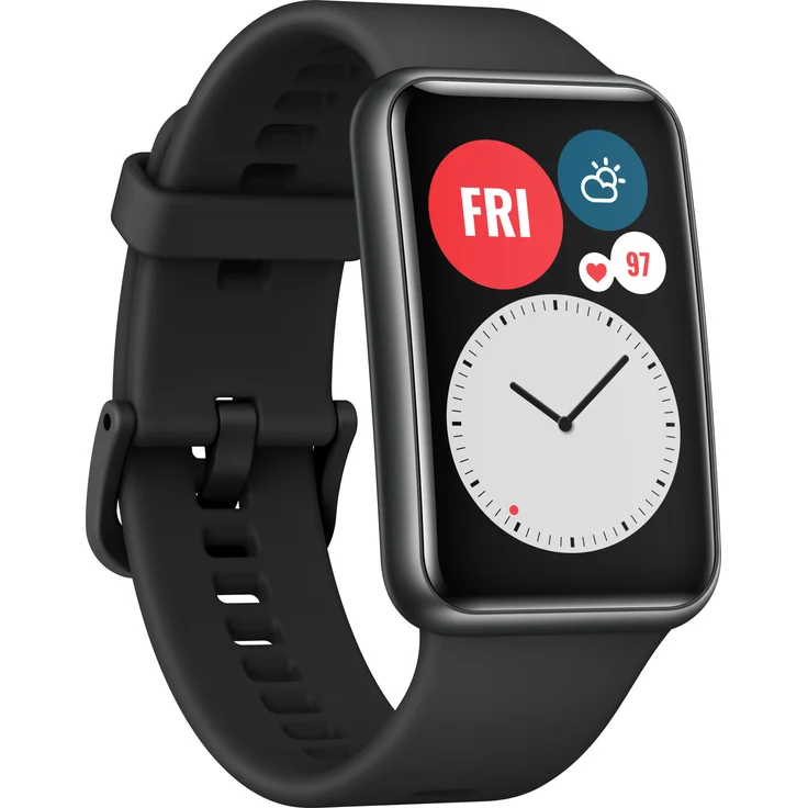 Huawei Watch Fit Smartwatch GPS, Unisex, 46x30mm, Silikonarmband, Schwarz – Bild 1