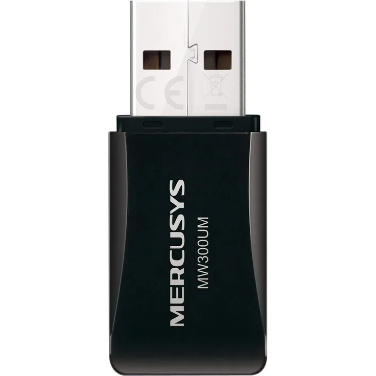 MERCUSYS MW300UM WLAN Adapter, WiFi Stick bis zu 300MBit-s, 2,4GHz, Mini Größe, geeignet für Windows 10-8-7-XP, WPA und WPA2-Verschlüsselungs-Standard