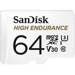 SanDisk High Endurance microSD Karte 64GB (für Dashcams und Heimüberwachungssysteme, hohe Belastbarkeit und Haltbarkeit, Full HD-Videos aufnehmen)