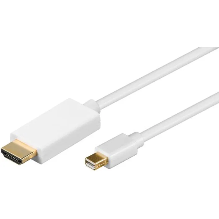 Wentronic Mini DisplayPort - HDMI - 1m - mini DisplayPort - HDMI - Männlich/männlich - Gold - Weiß - Sichtverpackung (64860)