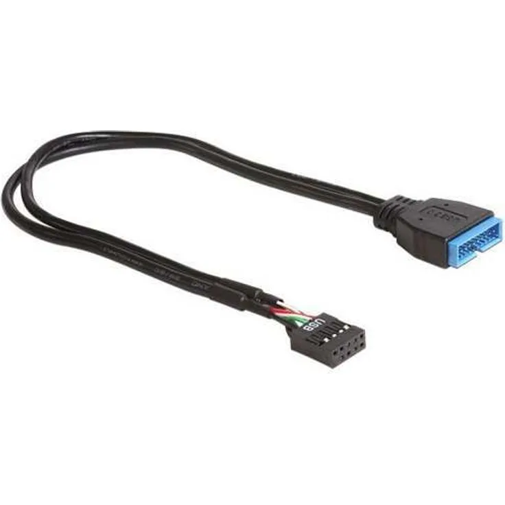 DeLOCK - Internes USB-Kabel - 9-poliger USB-Header (W) - 19-polige USB3.0-Stiftleiste (W) - 30cm - Schwarz (83281)