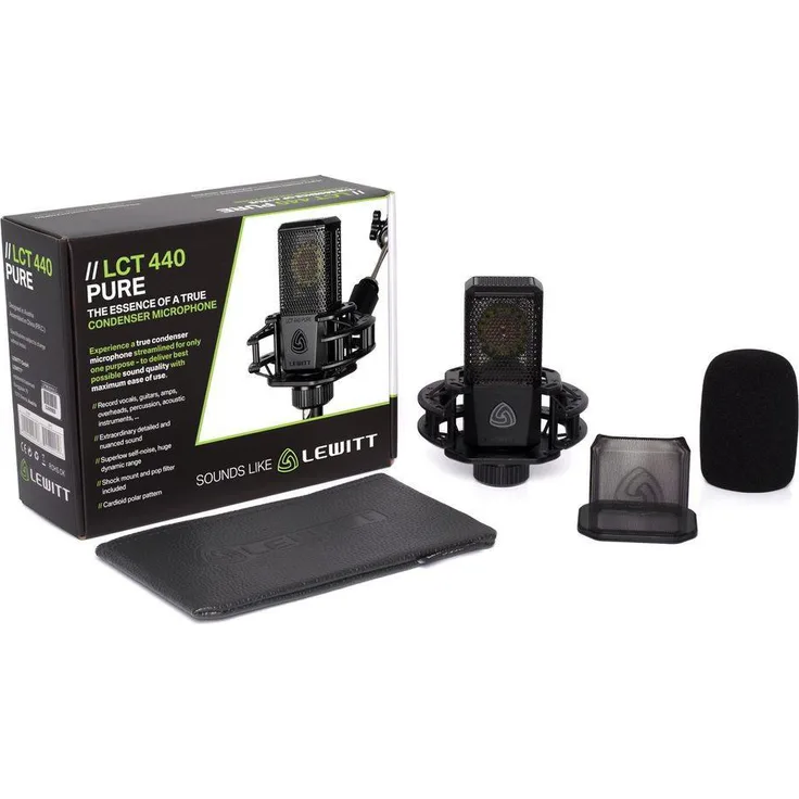 Lewitt LCT 440 PURE Großmembran Kondensatormikrofon inkl. Spinne