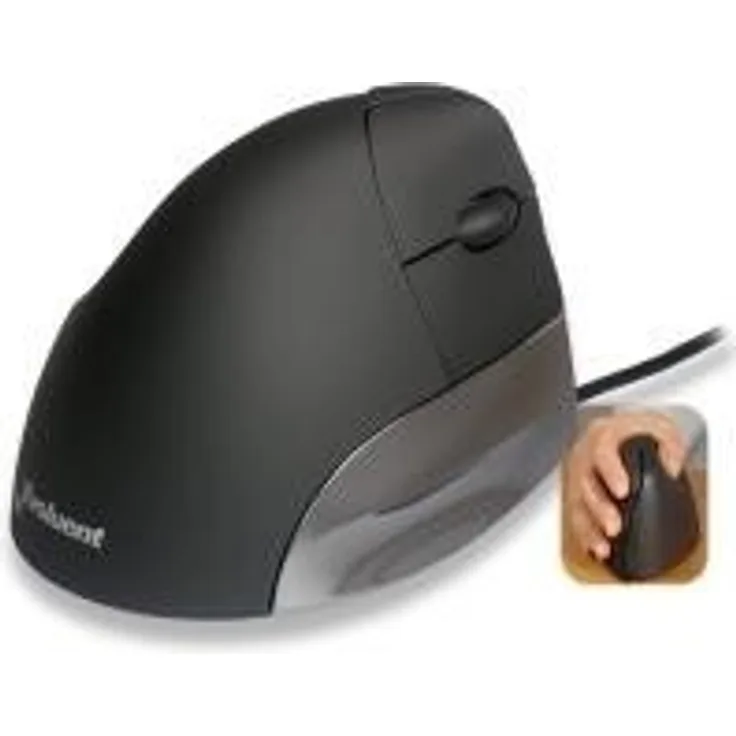 Evoluent ergonomische Rechte Hand Vertical Maus (2600dpi, USB) Silber-schwarz