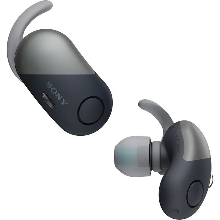 Sony WF-SP700N In-Ear Kopfhörer, mit Bluetooth, Noise Cancelling, geeignet für Sport, spritzwassergeschützt, schwarz – Bild 2