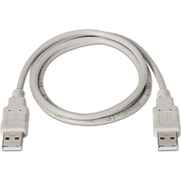 Nanocable 10.01.0302 - USB 2.0 Kabel, Typ A-M-A-M, männlich-männlich, beige, 1.0 mts