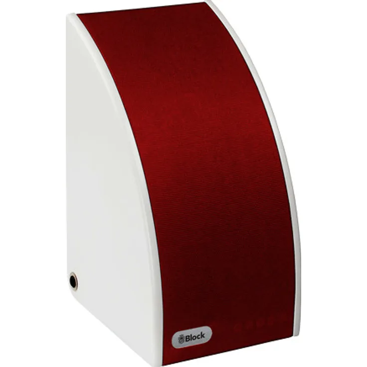 Block SB-100 Multiroom-Lautsprecher mit DAB+, FM, KW, DAB, Webradio, geeignet für Indoor, rot, weiß