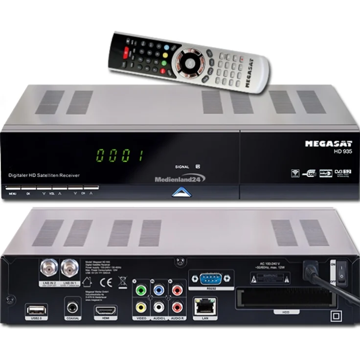 Megasat HD 935 Twin, DVB-S/S2, HDMI, EPG, Aufnahmefunktion, schwarz – Bild 3