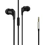 Vivanco Talk In-Ear Stereo Headset mit Mikrofon, Kopfhörer, Ohrhörer für Smartphone, Handy, MP3-Player, mit Fernbedienung und 3,5 mm Klinkenstecker schwarz