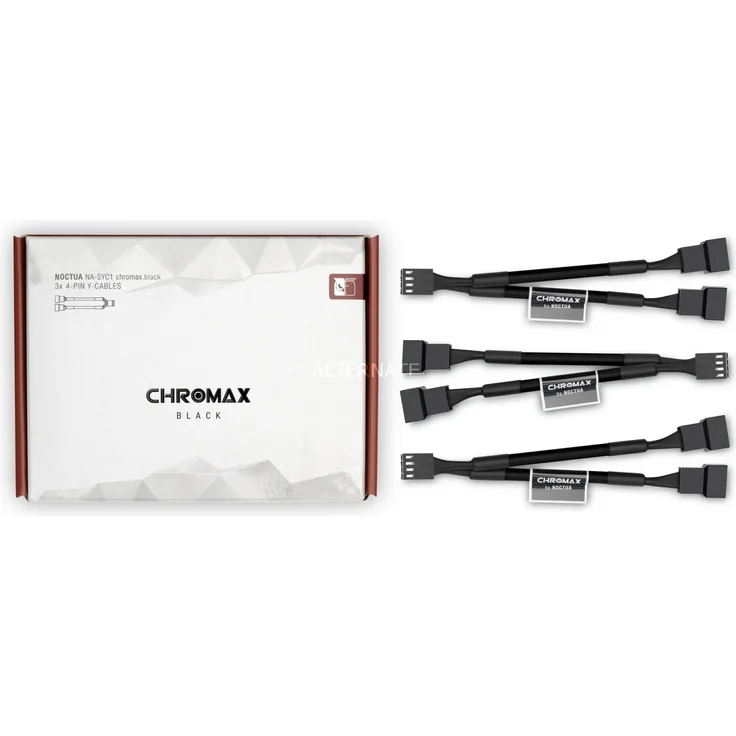 Noctua NA-SYC1 chromax.black Y-Splitterkabelset für Lüfter - sch (NA-SYC1.black)