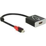 DeLock Adapterkabel Mini Displayport 1.2 Stecker > HDMI 2.0 Buchse Schwarz 4K 60Hz AKTIV