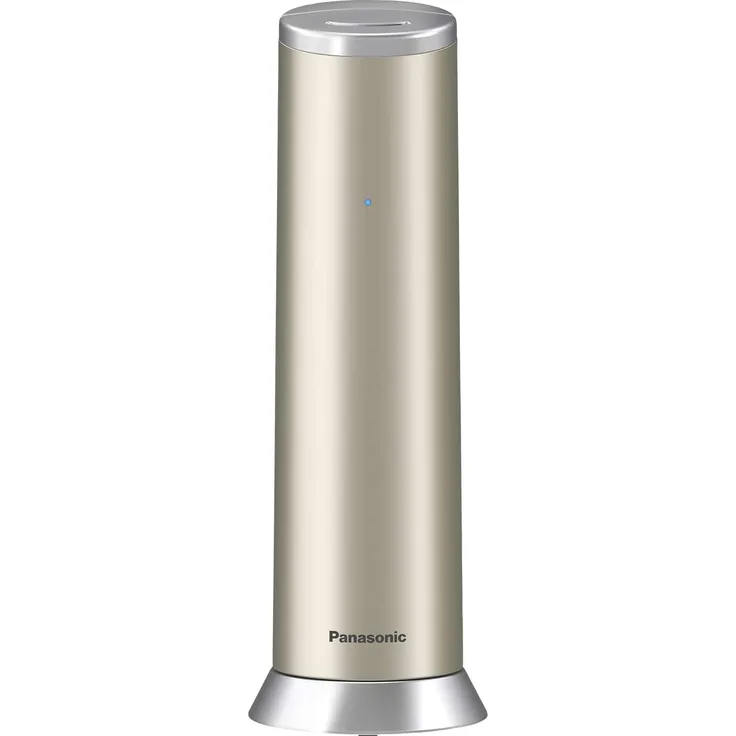 Panasonic KX-TGK220GN Design-Telefon mit Anrufbeantworter & Wecker, Haustelefon (schnurlos), HD-Telefonie, Champagner