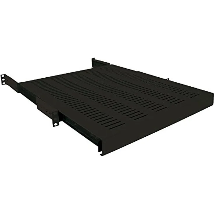 LogiLink SF1S65B - Ausziehbarer Fachboden (1 HE) für Stand-, Serverschränke mit 800mm Tiefe, 35kg Tragkraft, Schwarz