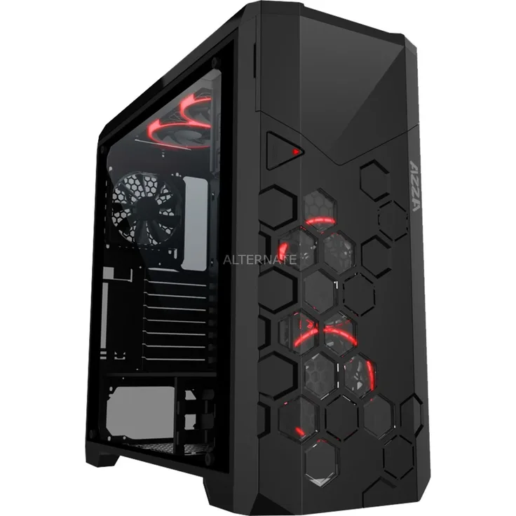 Mordaxt Storm 6000b Tower Black Computer Case – Computer Cases (Full-Tower, PC, ATX, Micro-ATX, Black, Red-Green-Blue, 17.5 cm)