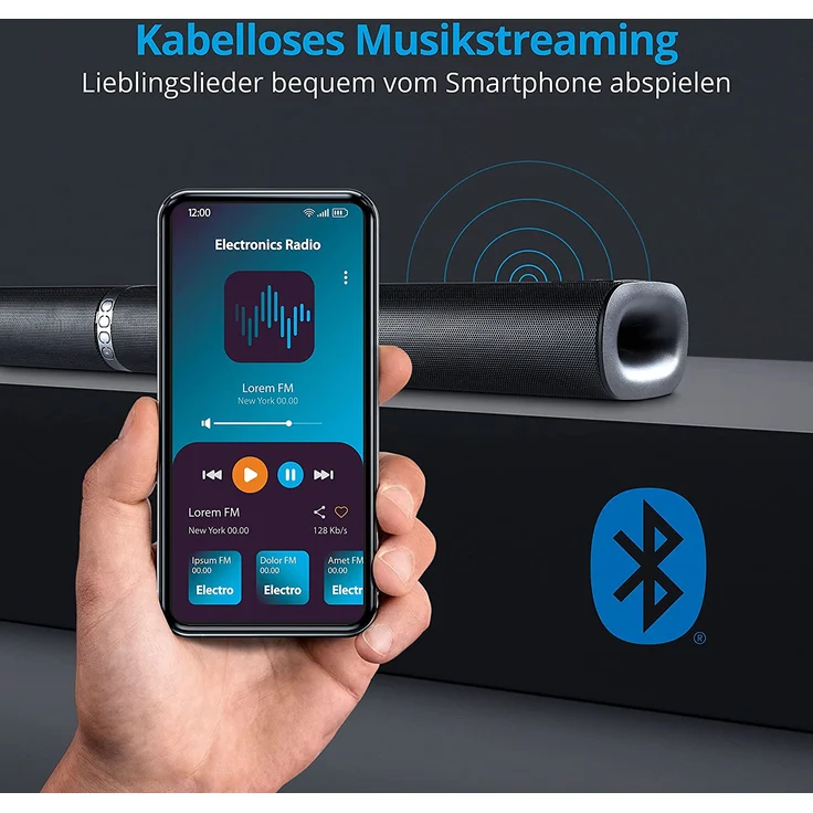 Medion LIFE 2.1 Soundbar mit Subwoofer, kabellos/kabelgebunden, geeignet für TV, schwarz  – Bild 4