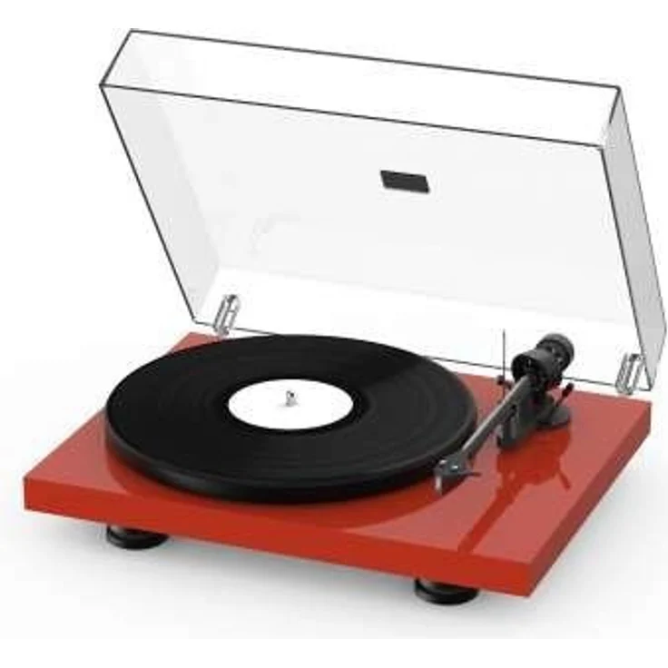 Pro-Ject Debut Carbon EVO Manueller Plattenspieler mit Riemenantrieb inkl. Schutzhaube hochglanz rot – Bild 1