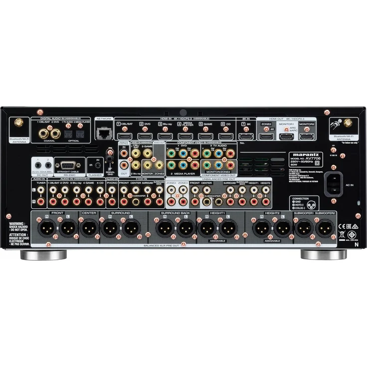 Marantz AV 7706 AV-Vorverstärker 8K mit Dolby Atmos, Aura-3D, HEOS, AirPlay2 und Amazon Alexa schwarz – Bild 5