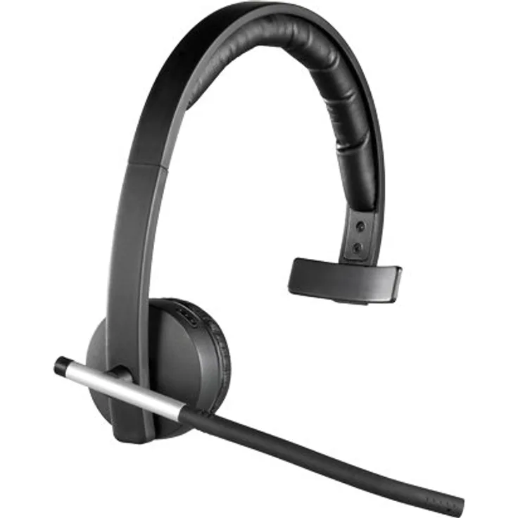 Logitech H820e Kabelloser Kopfhörer mit Mikrofon, Mono-Headset, Rauschunterdrückung und Flip-Stummschalter, Bedienelemente, LED-Anzeige, USB-Anschluss, für PC/Mac/Laptop/Tablet/Smartphone, schwarz (981-000512)