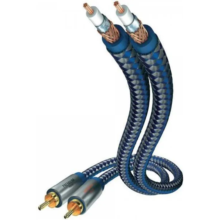 inakustik 00404015 Premium Stereo Audiokabel, Für kraftvollen und dynamischen Klang dank eines hohen Kupfergehaltes, 1,5m in Blau, 2-fache Abschirmung - Vollmetallstecker - moderner Geflechtschirm